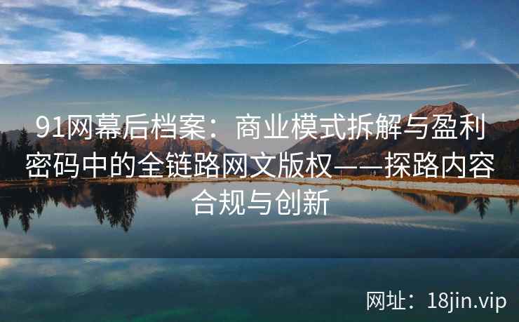 91网幕后档案：商业模式拆解与盈利密码中的全链路网文版权——探路内容合规与创新