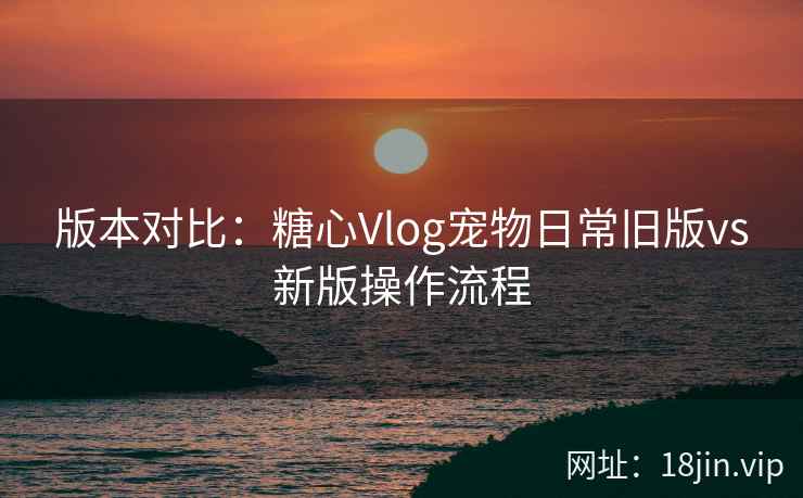 版本对比：糖心Vlog宠物日常旧版vs新版操作流程