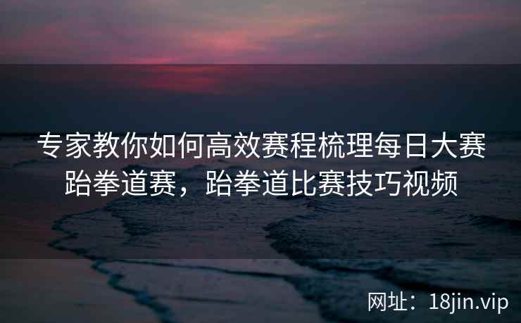 专家教你如何高效赛程梳理每日大赛跆拳道赛，跆拳道比赛技巧视频