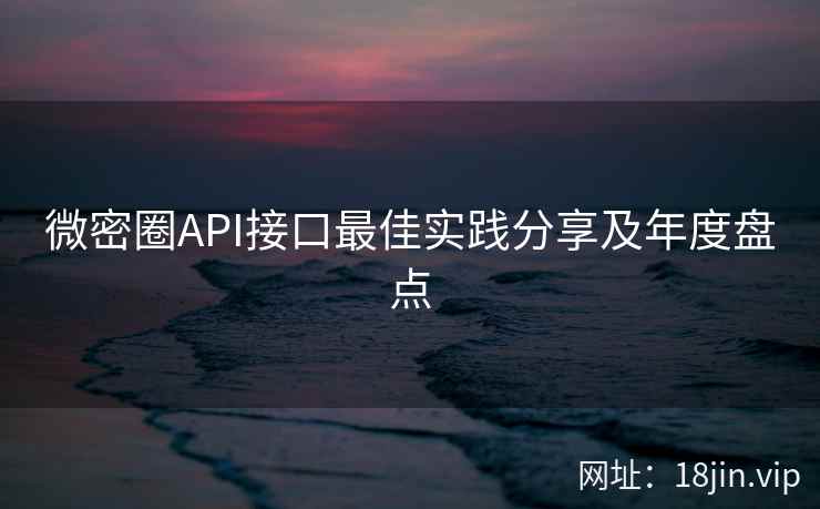 微密圈API接口最佳实践分享及年度盘点