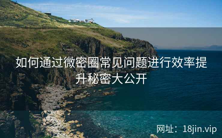 如何通过微密圈常见问题进行效率提升秘密大公开