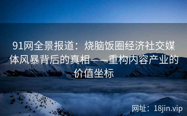 91网全景报道：烧脑饭圈经济社交媒体风暴背后的真相——重构内容产业的价值坐标