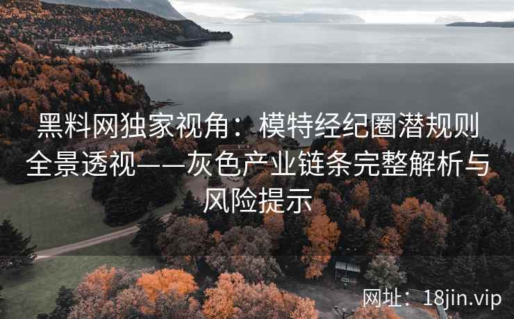 黑料网独家视角：模特经纪圈潜规则全景透视——灰色产业链条完整解析与风险提示